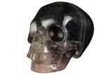 Realistic, Carved, Banded Purple Fluorite Skull #151020-2